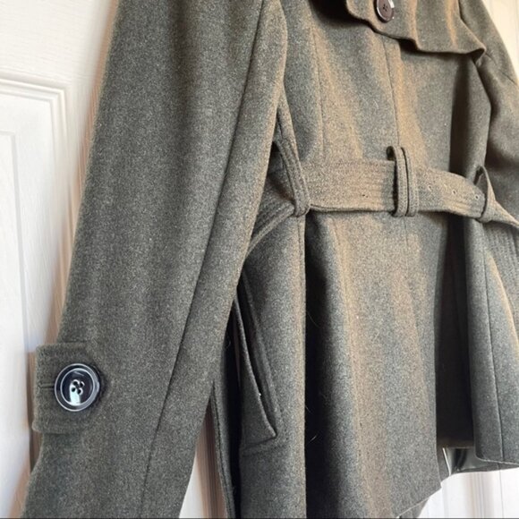 NWOT Banana Republic Army Green Pea Coat / Small - Picture 7 of 8